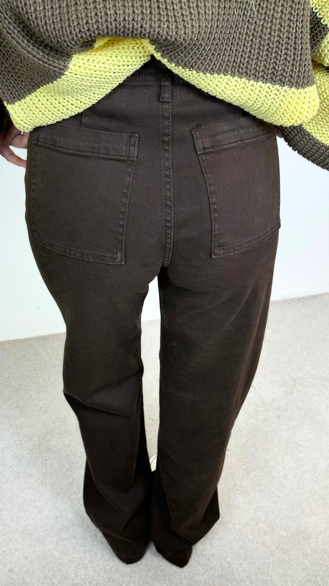 Jayden - Brown Front Seam Wide leg jeans