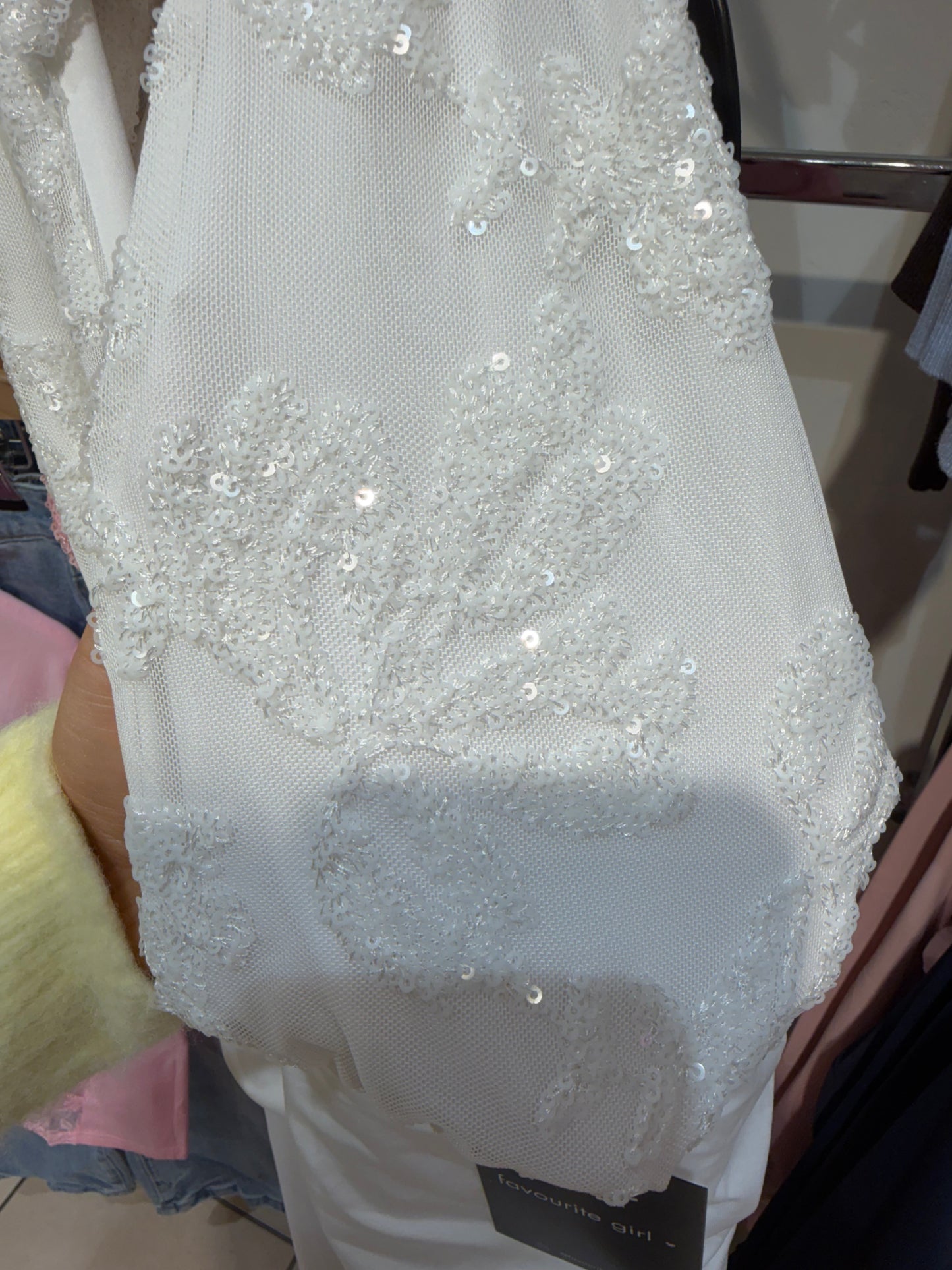 Evange - Sequin detail Halter Neck Jumpsuit white