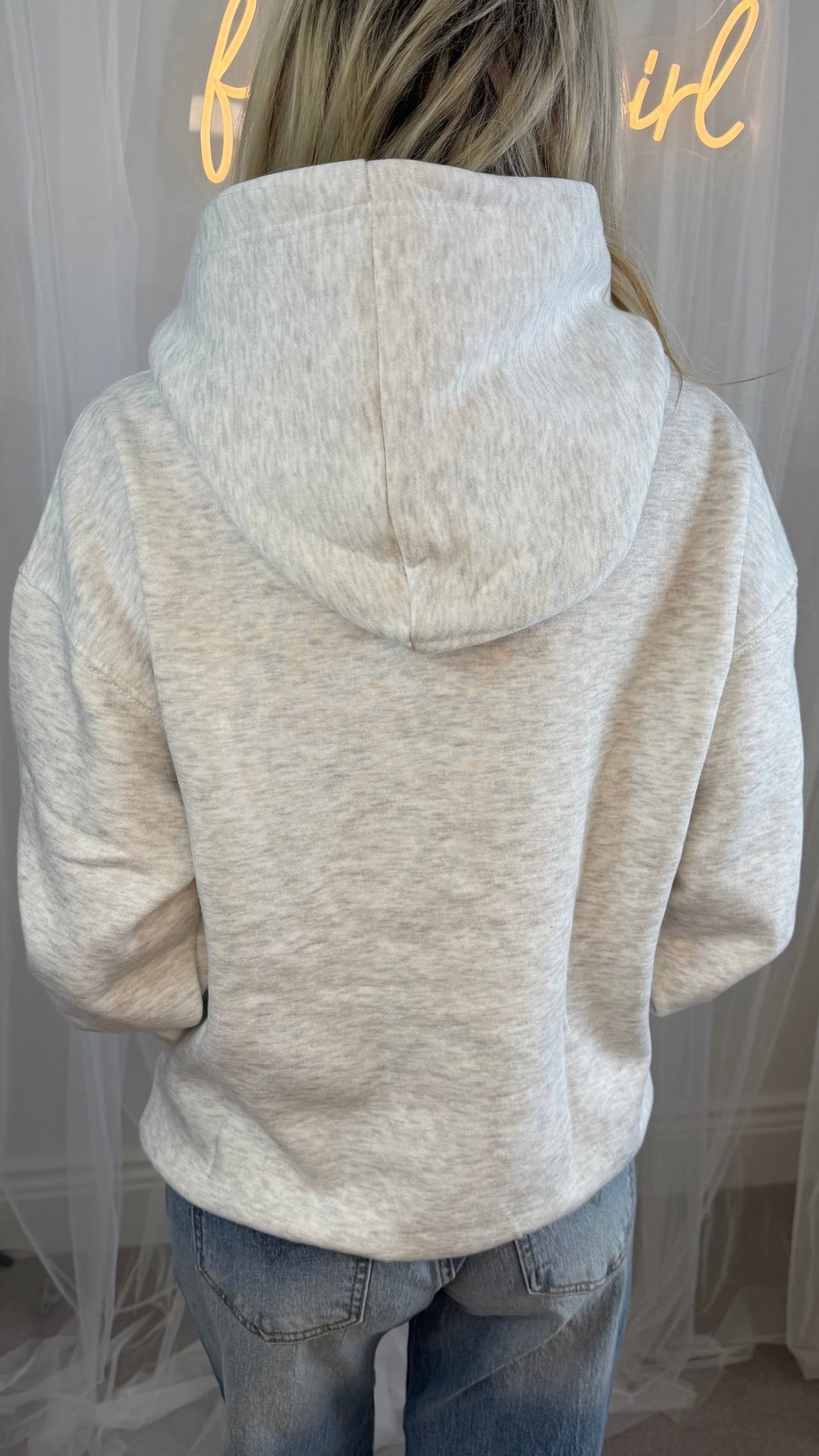 Nola - Fleece Lined YOGA Hoodie Marl Grey