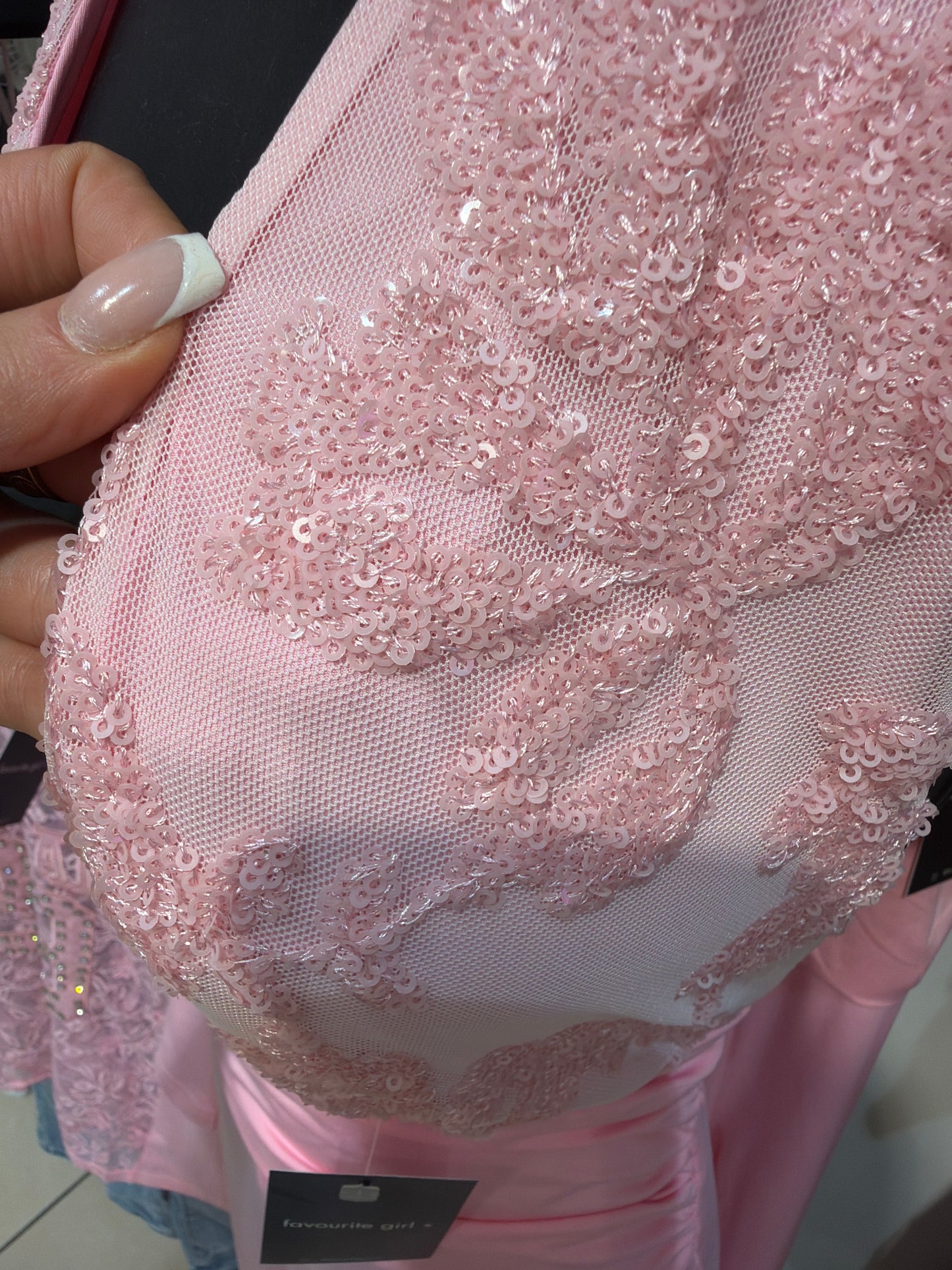 Evange - Sequin detail Halter Neck Jumpsuit Pink