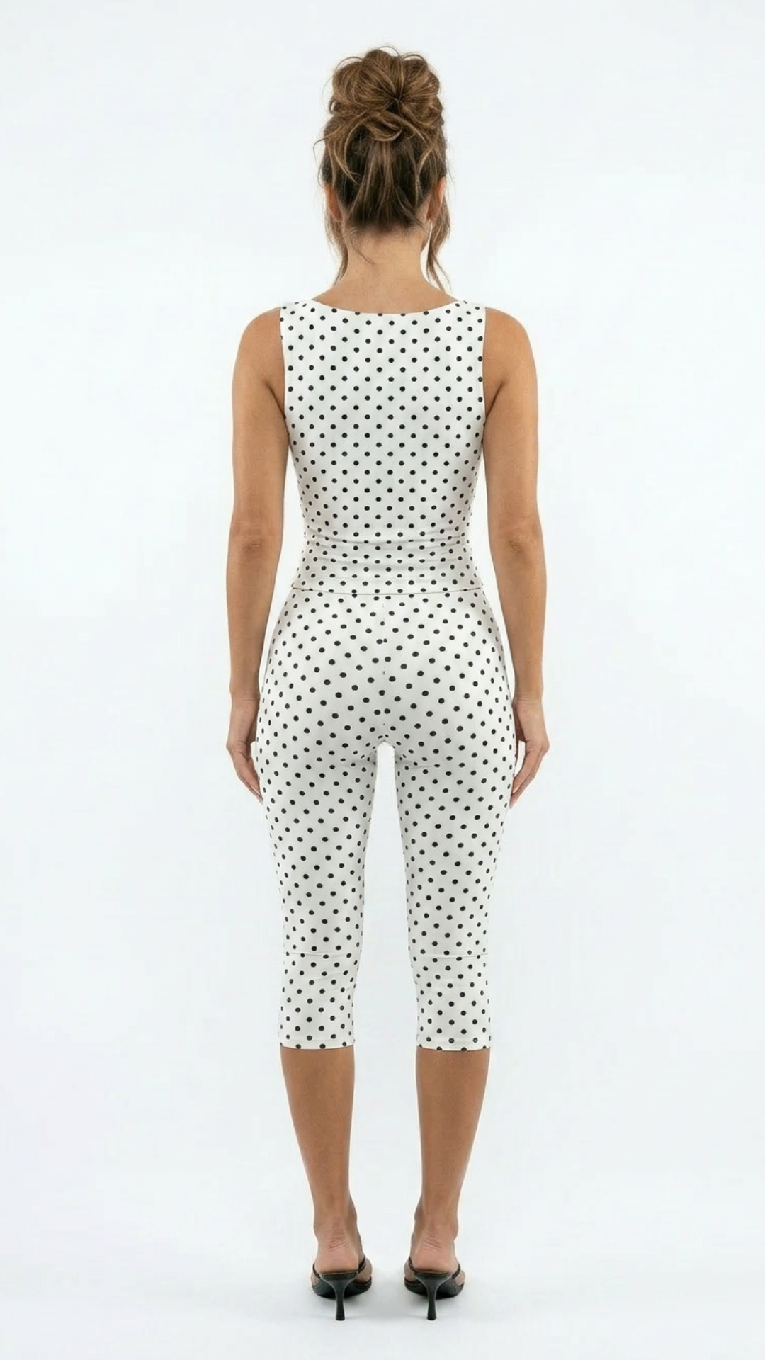 Ari - Polka Dot Capri Co-Ord White