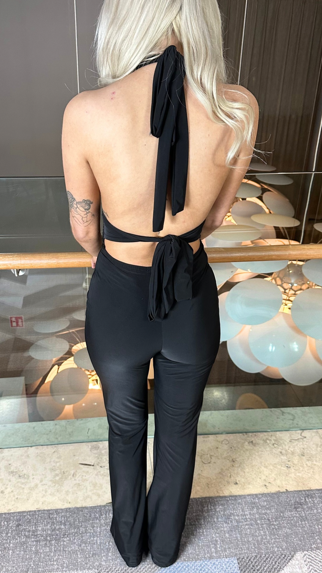 Milania - Slinky Tie Back Jumpsuit Black