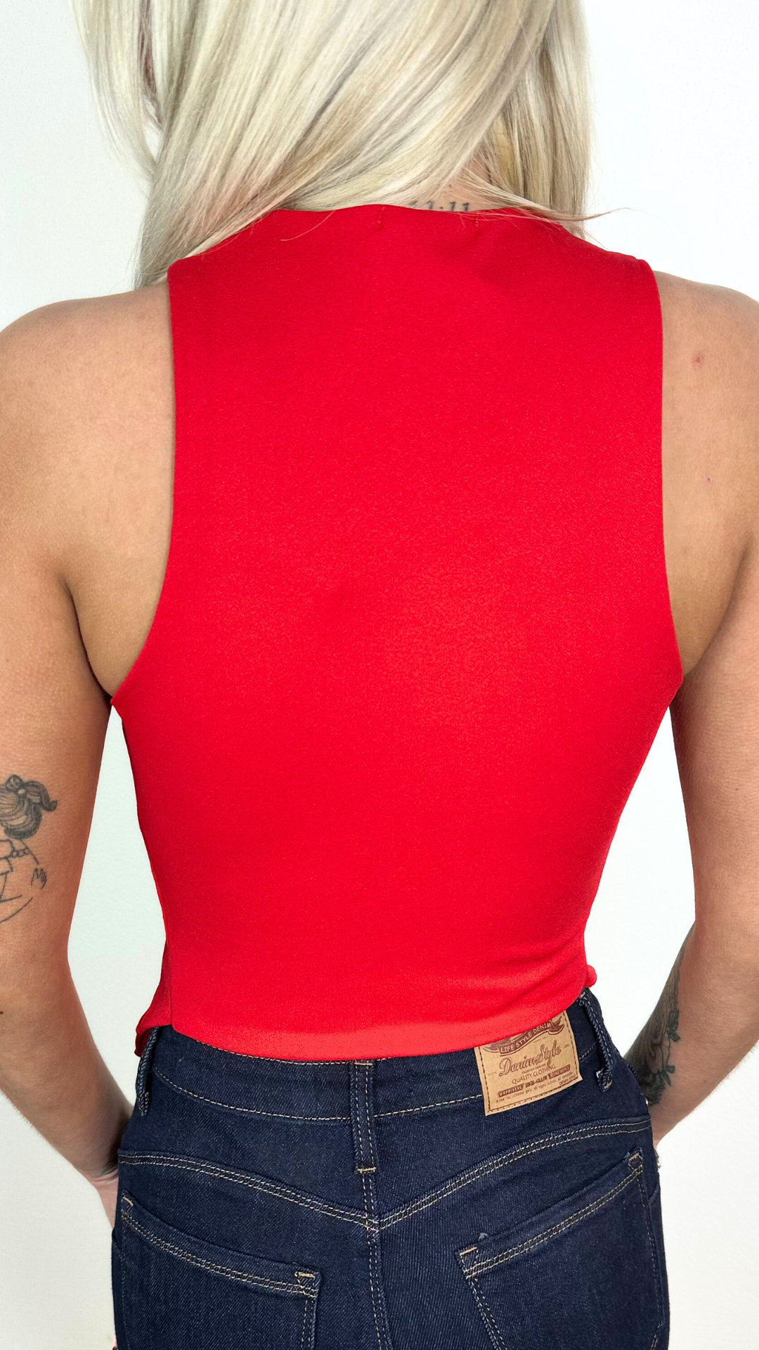 Lucie - Tie Front Vest Red