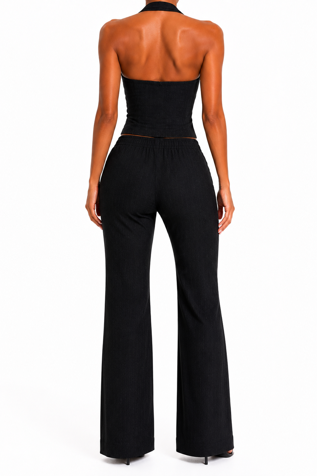 Georgia - Black Pinstripe Suit Co-Ord
