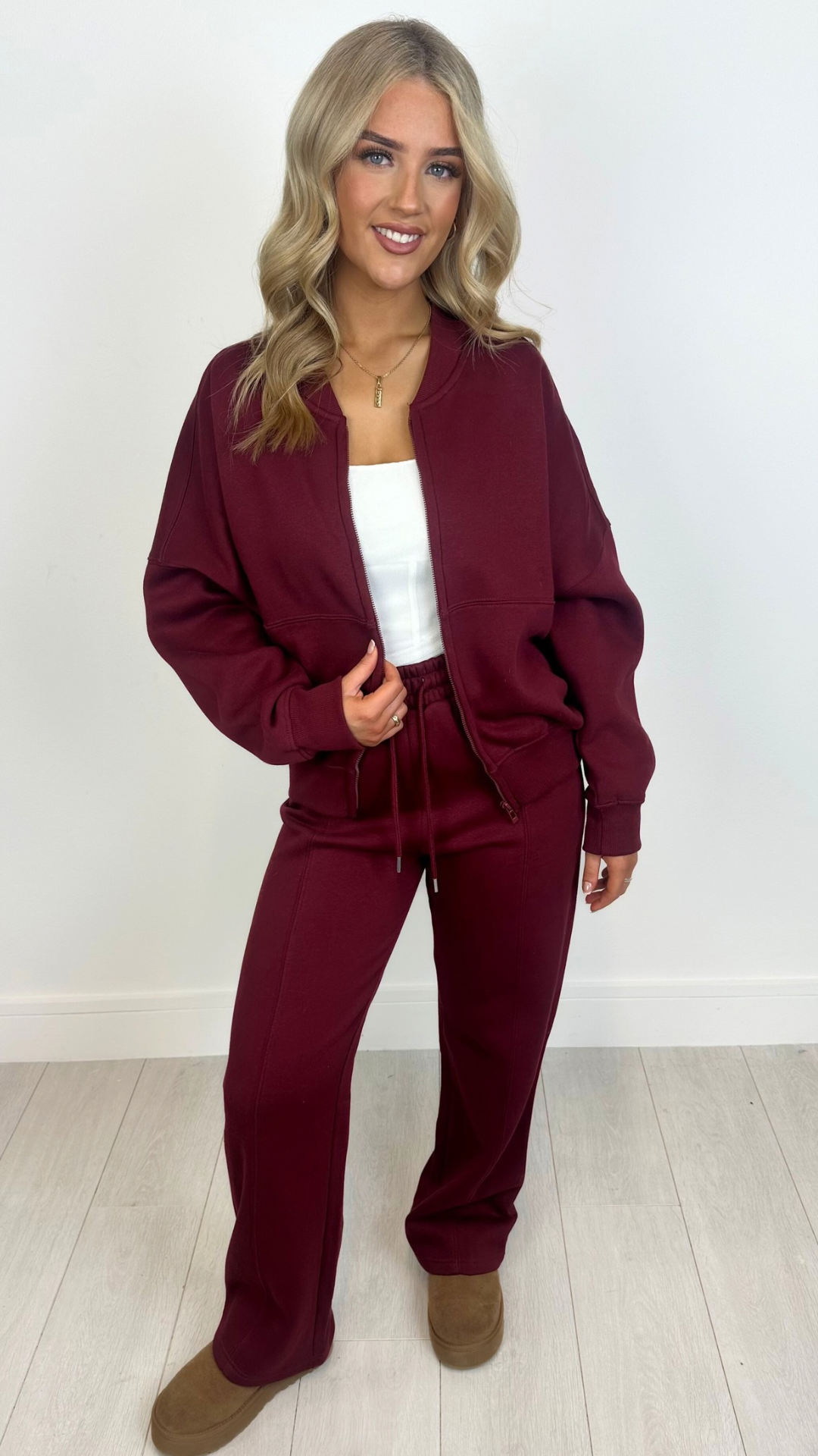 Mimi - Wine Oversized Bomber Co-Ord