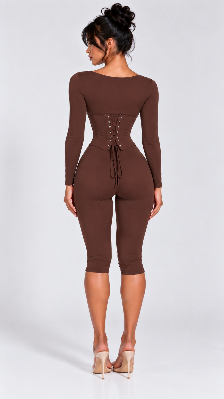 Soraiya - Brown Three Piece Capri Co-Ord