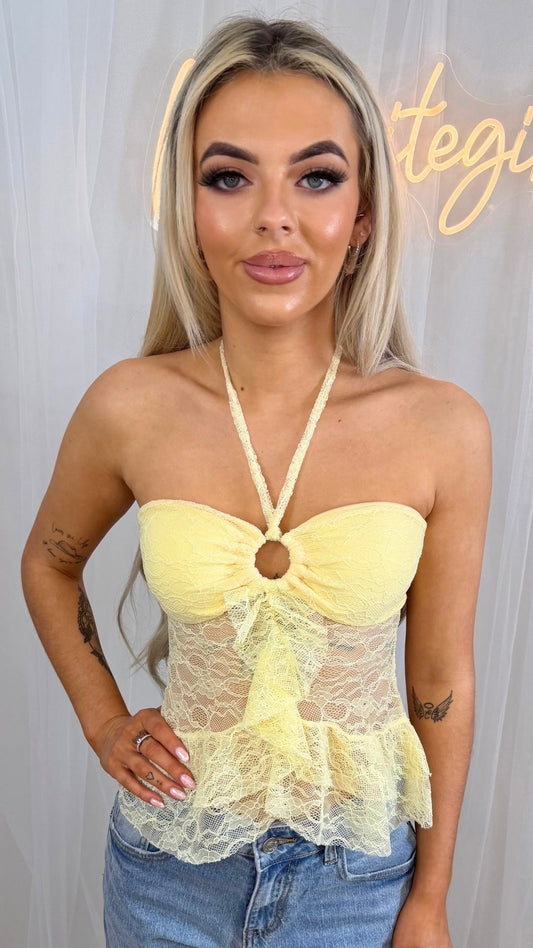 Naya - Lemon chiffon halter neck top