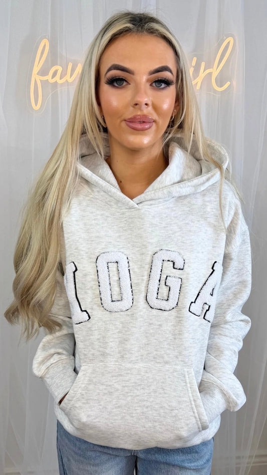 Nola - Fleece Lined YOGA Hoodie Marl Grey