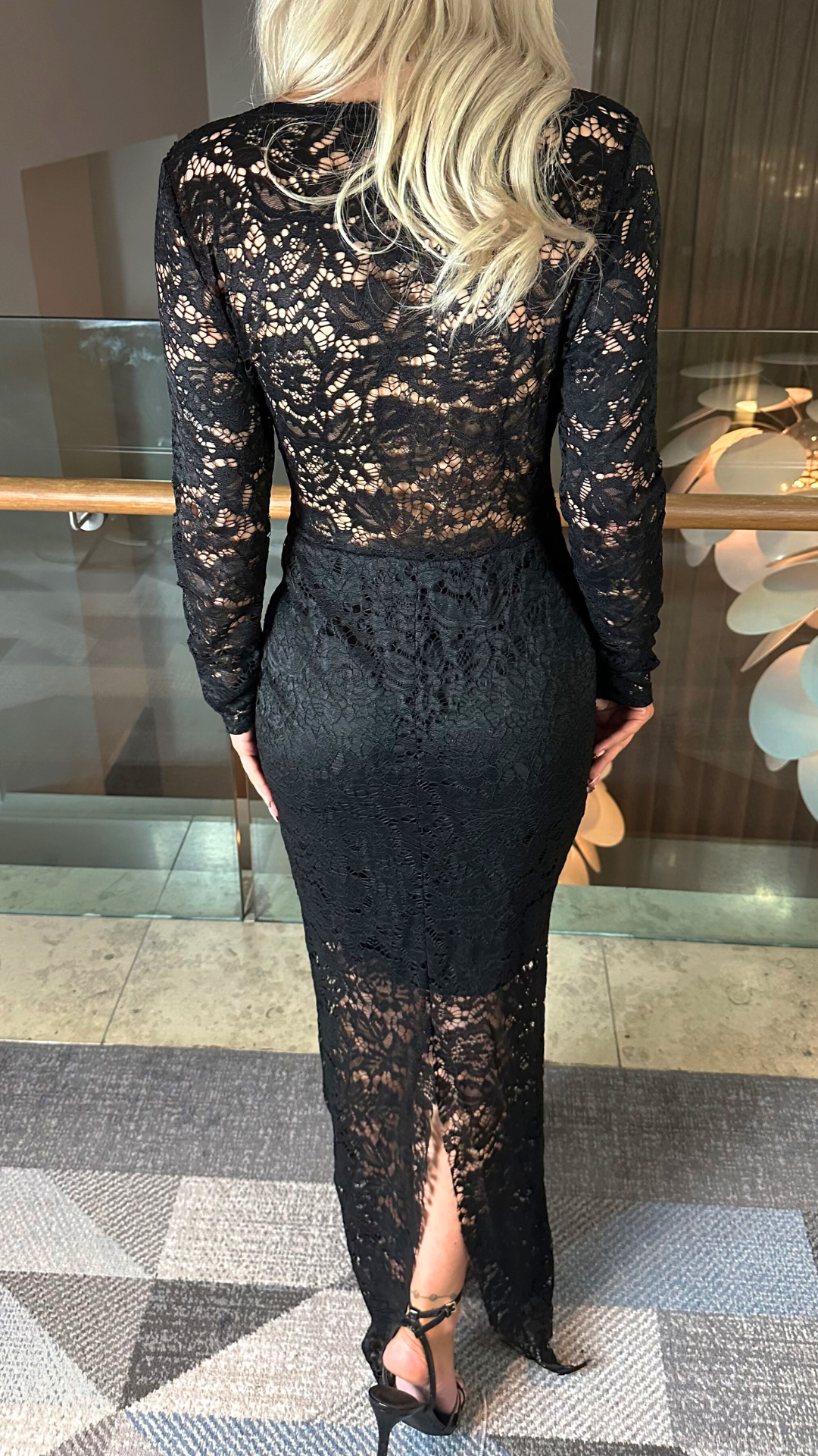 Lania - Black Lace Cut Out Midi