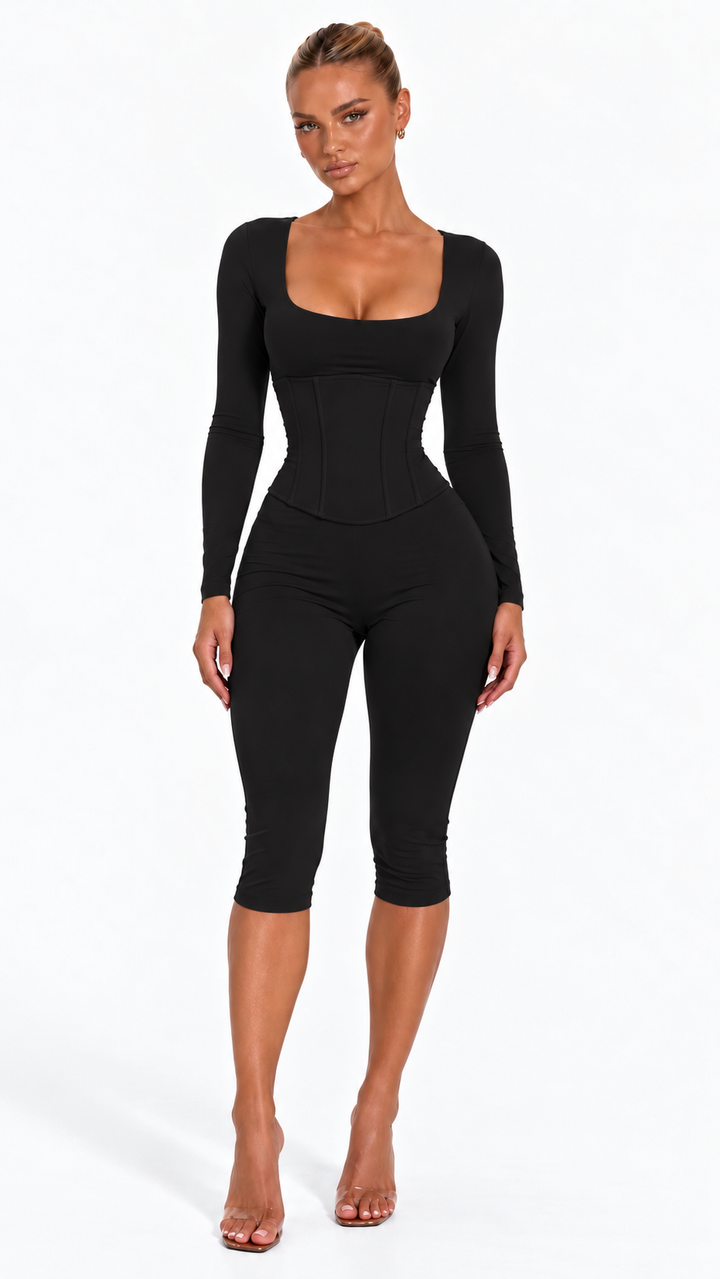 Soraiya - Black Three Piece Capri Co-Ord
