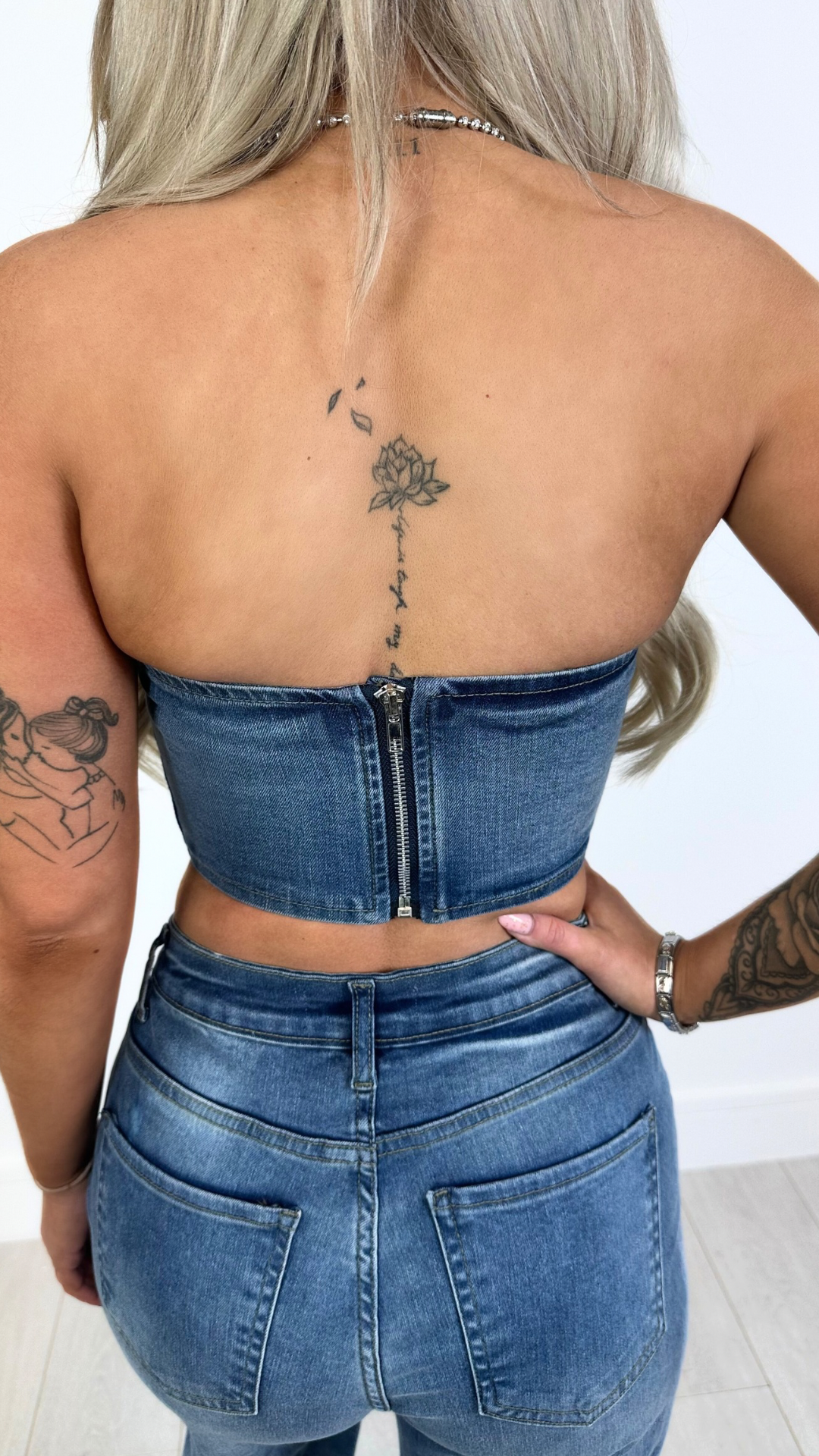 Lana - Denim Diamente Bustier