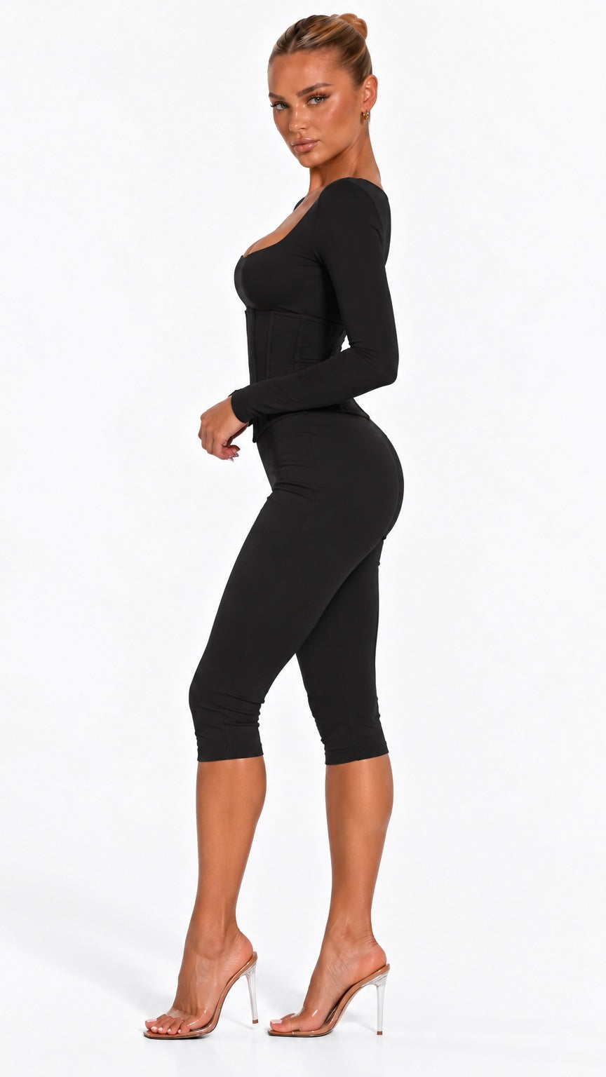 Soraiya - Black Three Piece Capri Co-Ord