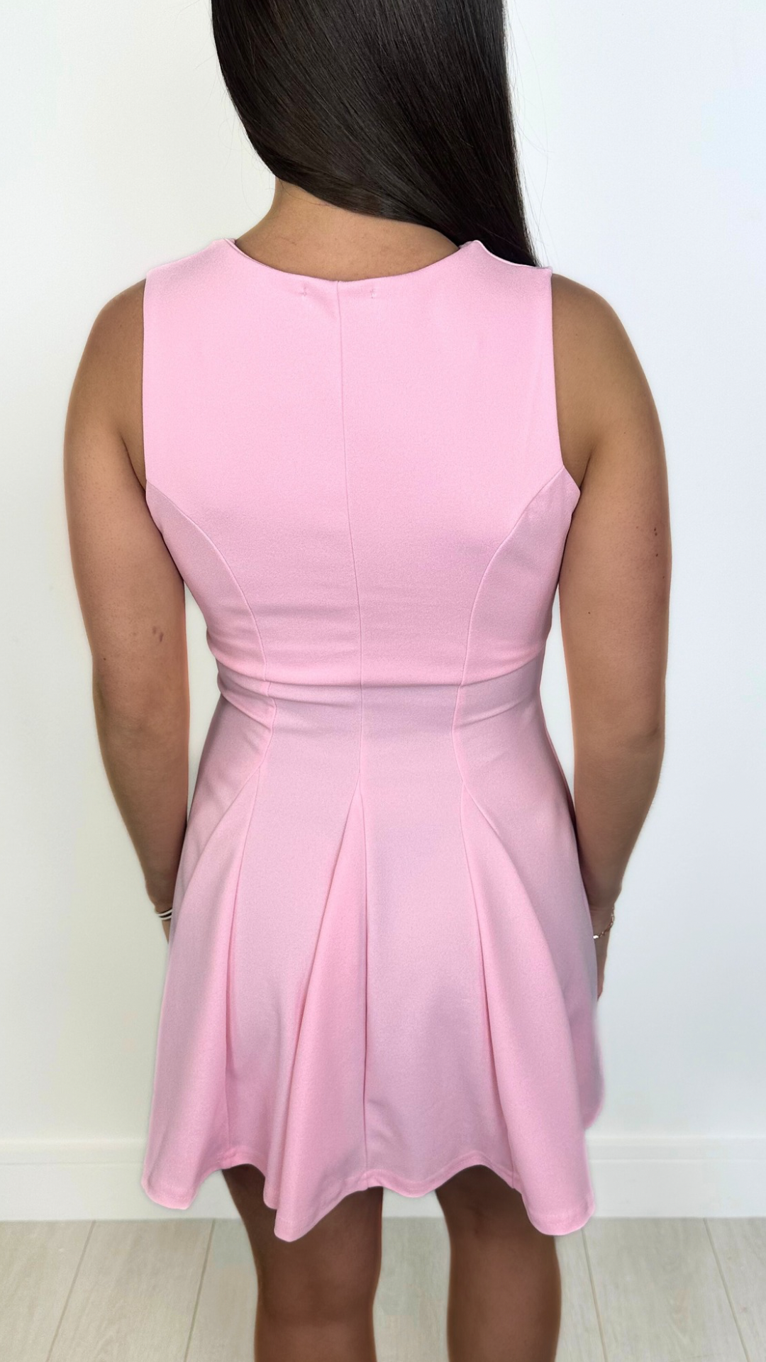 Charlie - Tie Front A-Line Dress Pink
