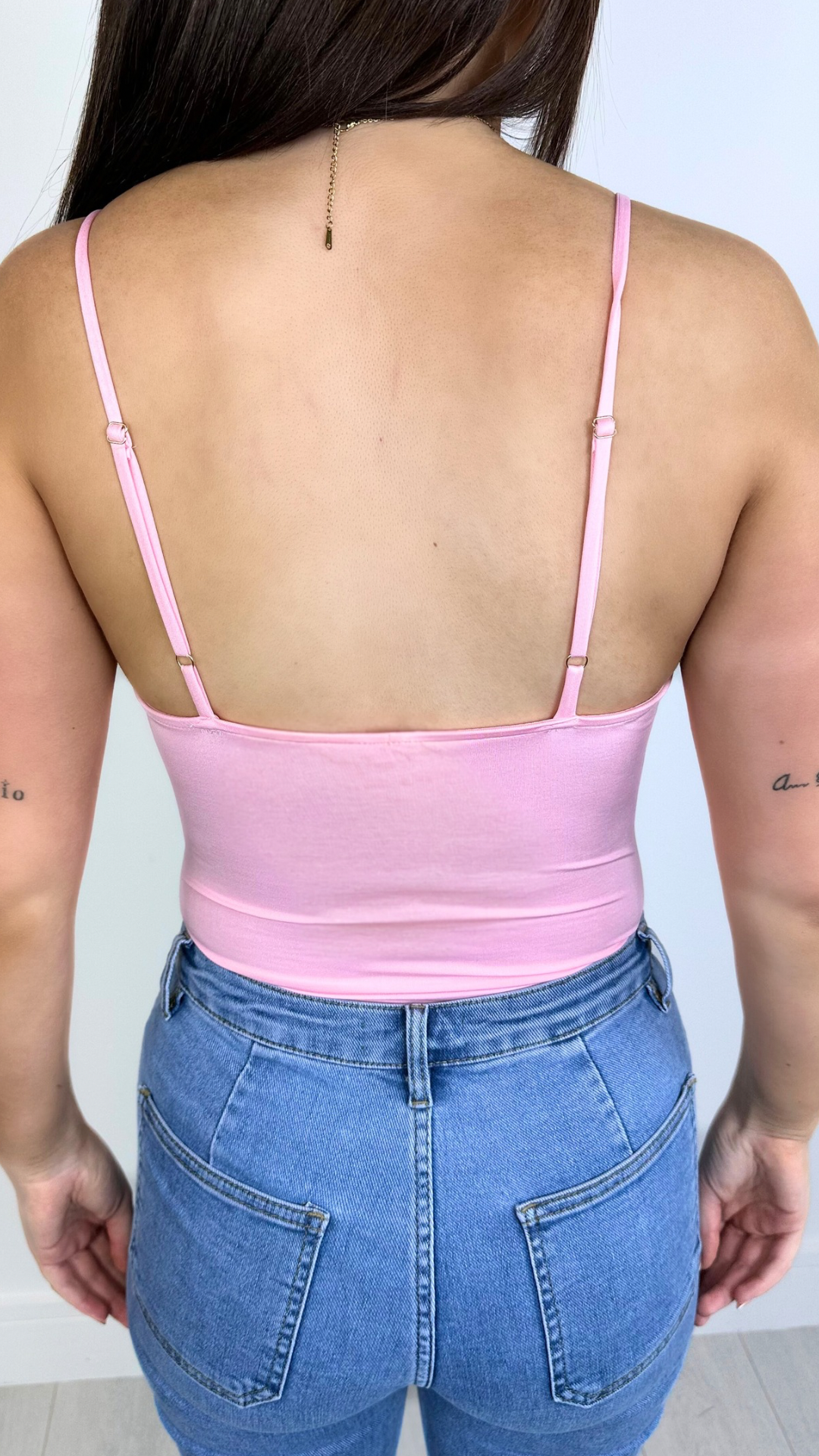 Sophie - Drape Front Bodysuit Baby Pink
