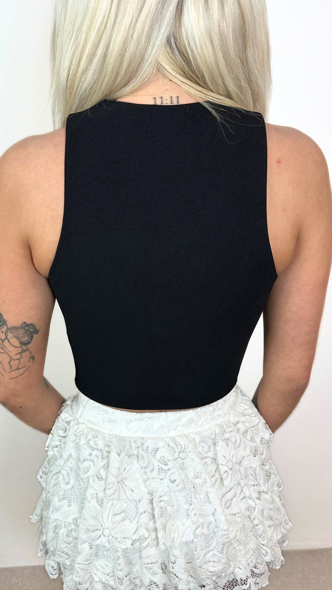 Lucie - Tie Front Vest Black