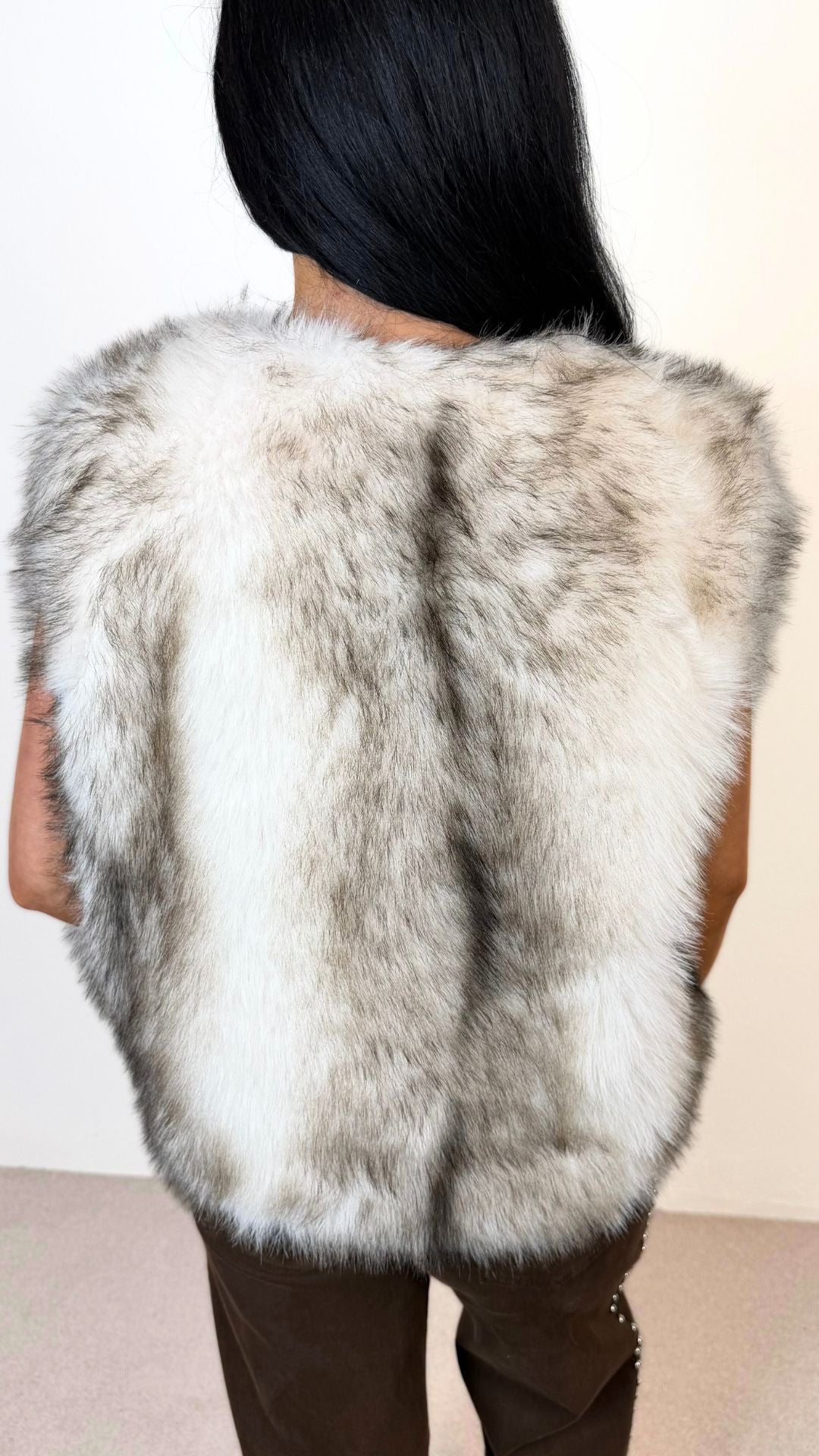 Nova - Brown/White Faux Fur Gilet