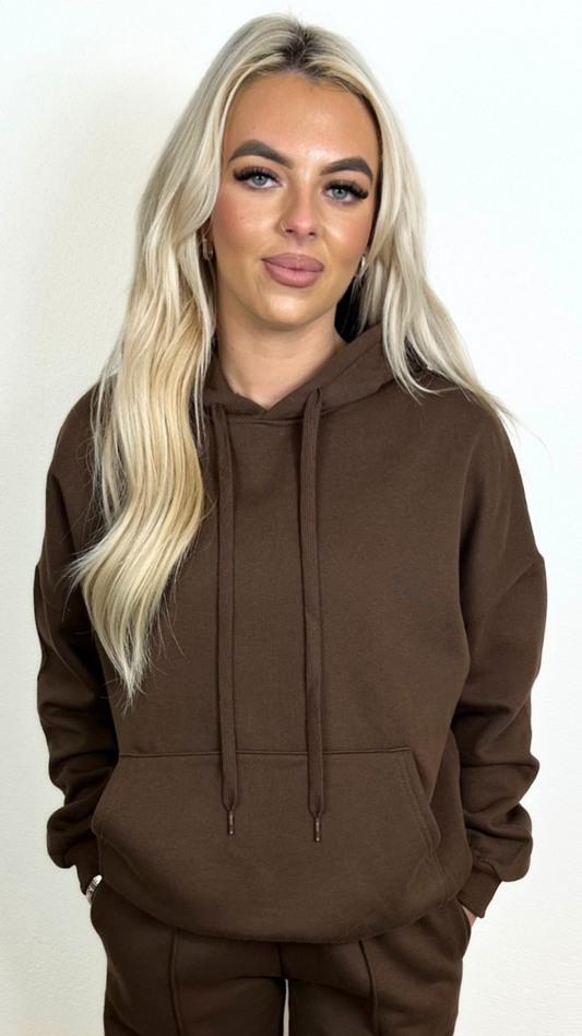 Teddy - Chocolate Drawstring Hoodie