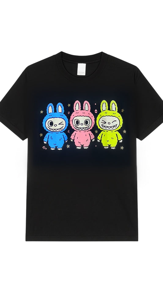 Sash - Labubu Inspired Oversized Tee Black