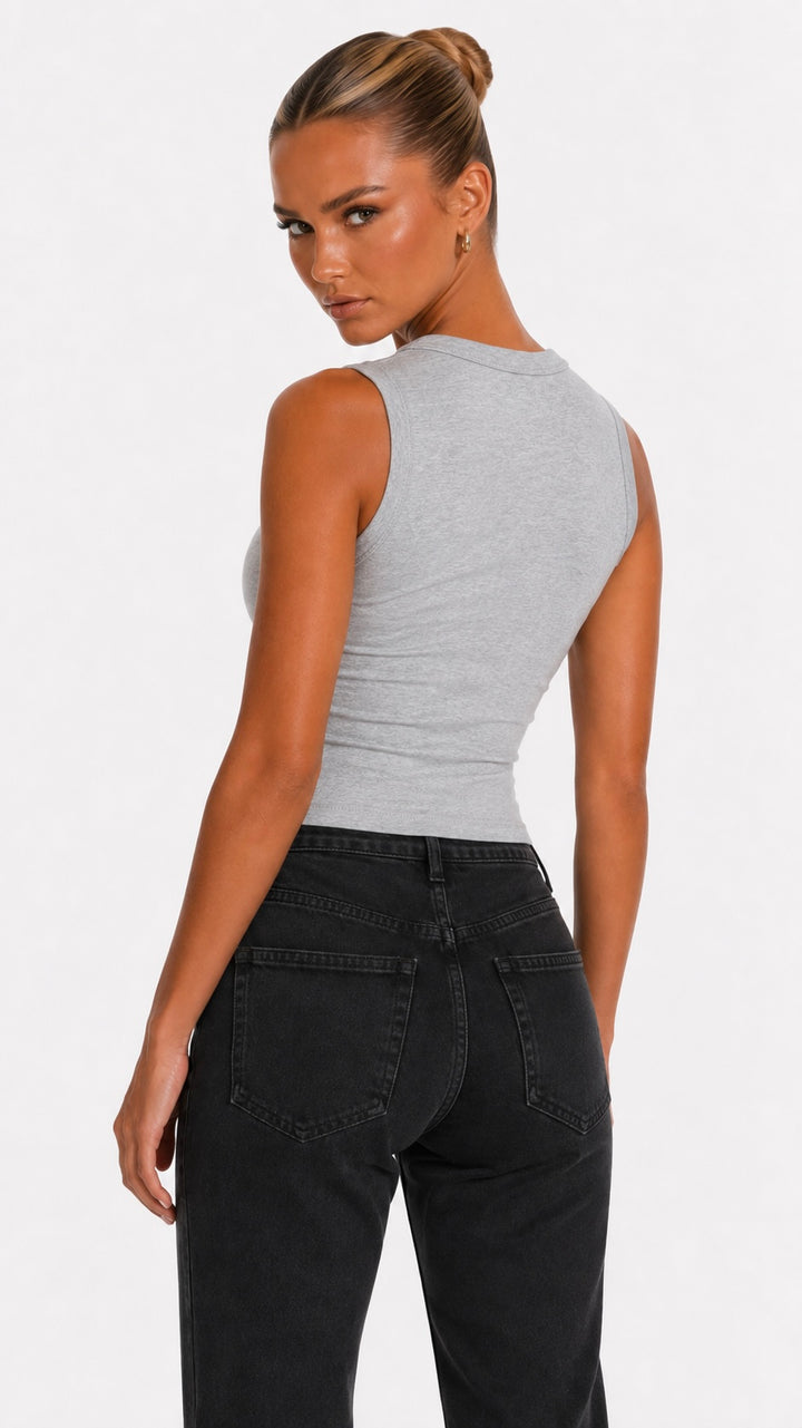 Alice - Grey Stud Vest