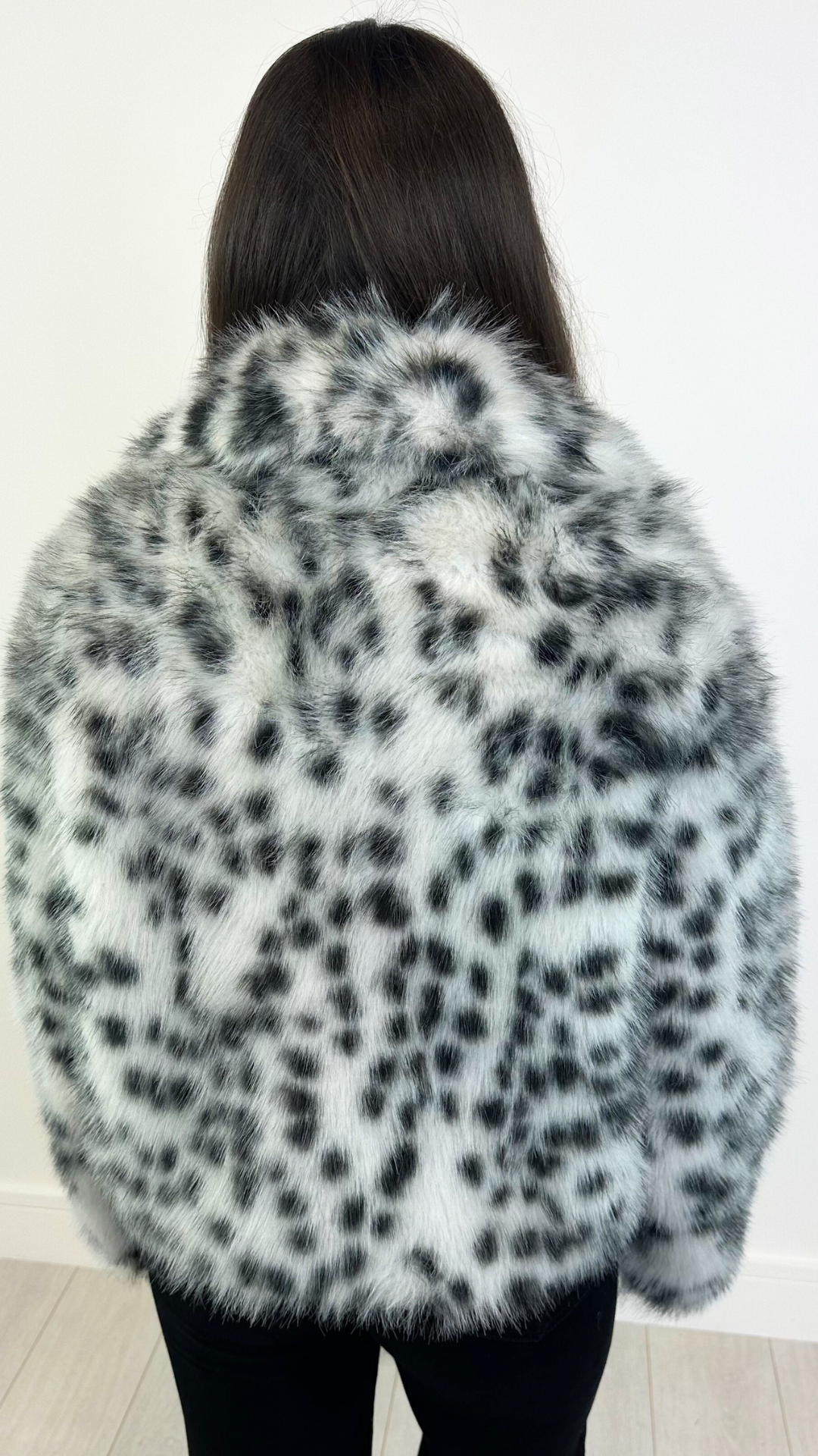 Kala - Dalmatian Print Faux Fur Coat