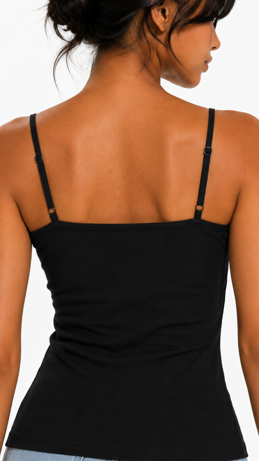 Maci - Black ribbed lace vest