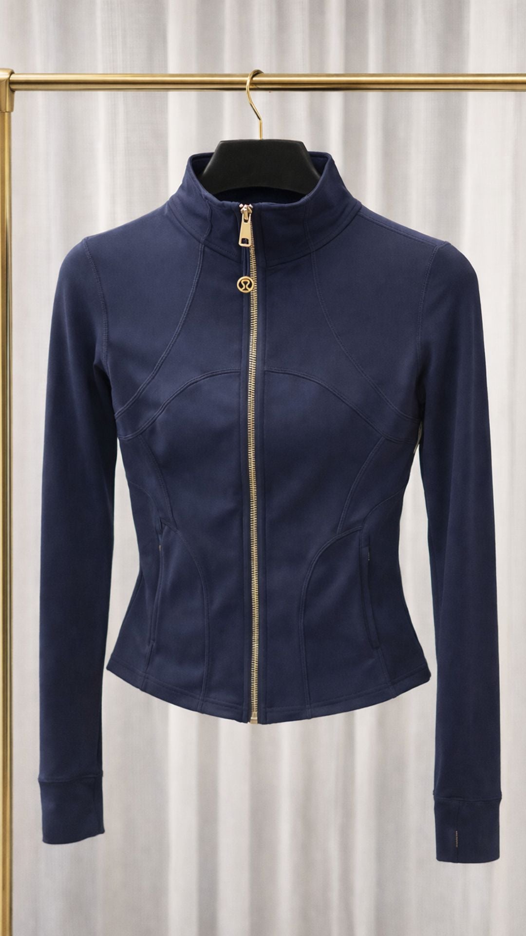 Lulu - Navy Gold Zip Define Jacket