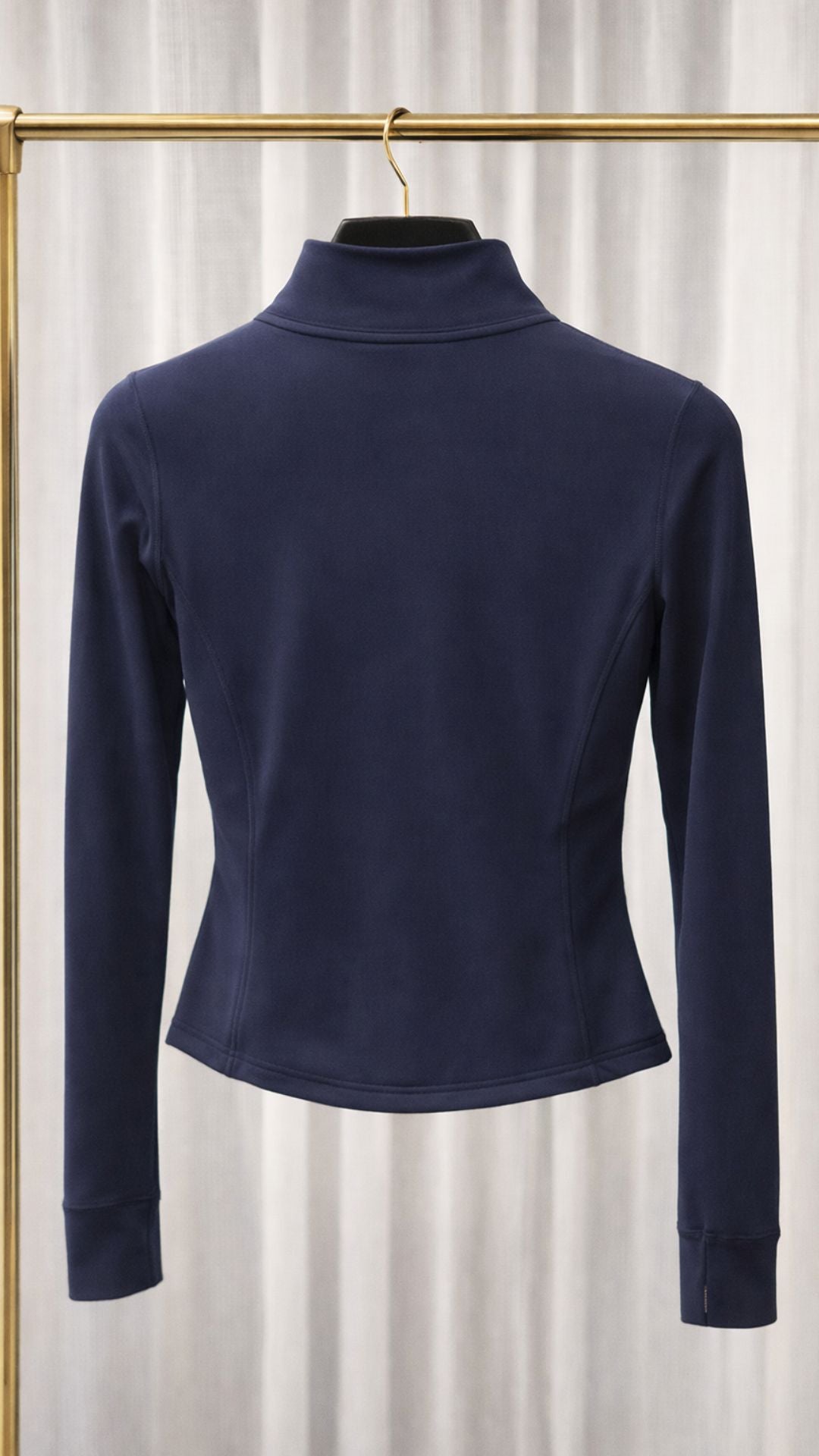 Lulu - Navy Gold Zip Define Jacket