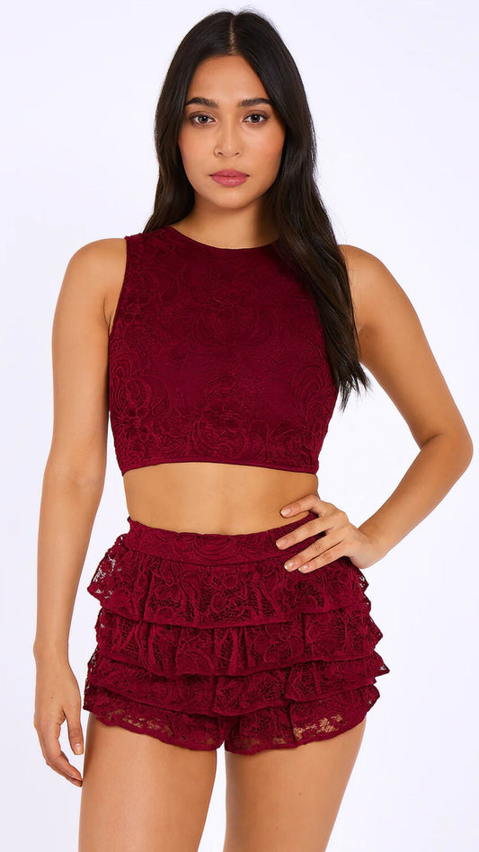 Nella - Wine Lace Co-ord
