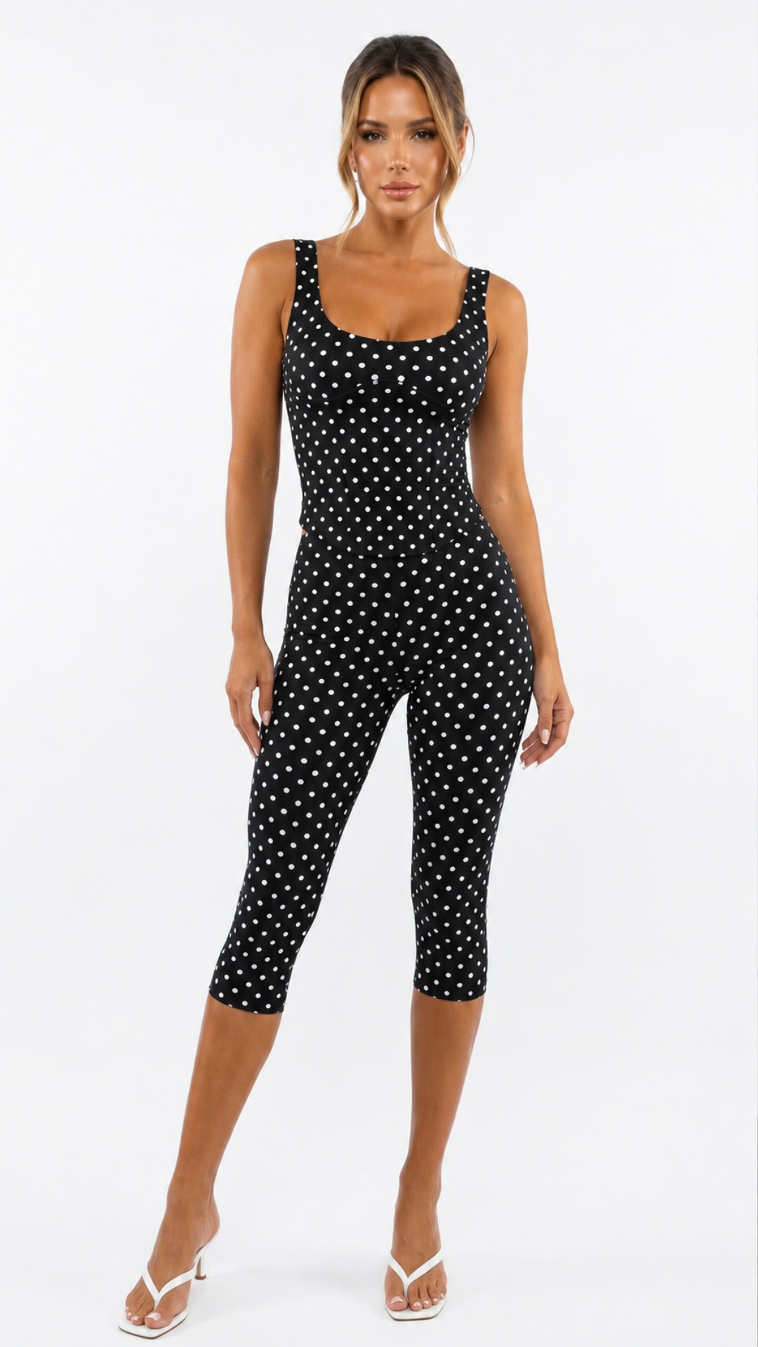 Ari - Polka Dot Capri Co-Ord Black
