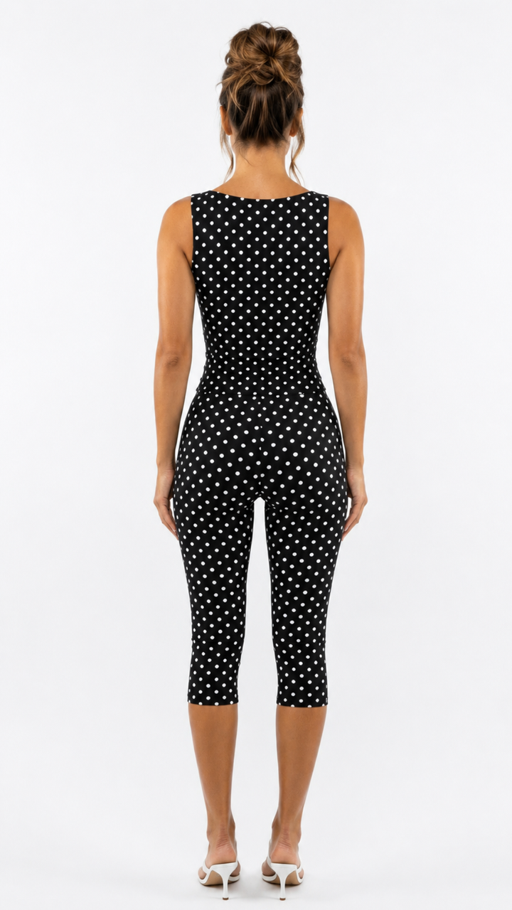 Ari - Polka Dot Capri Co-Ord Black