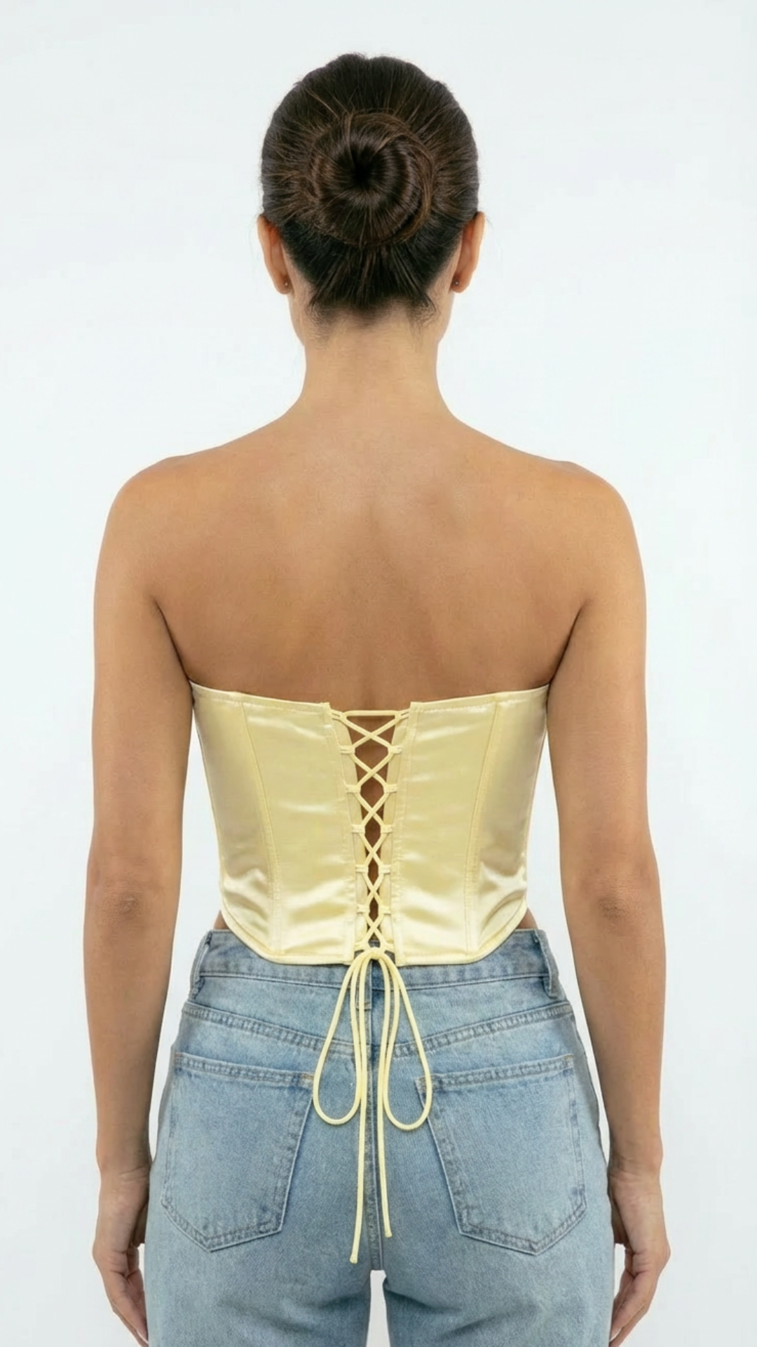 Stella - Lemon Satin Bustier