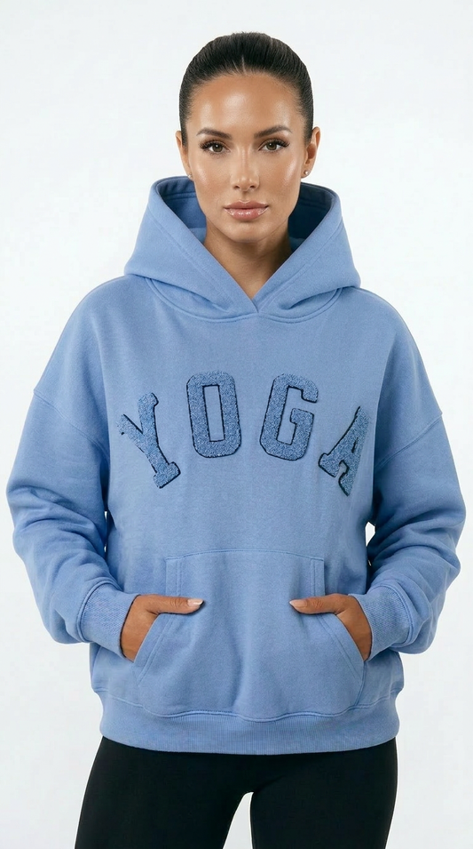 Nola - Fleece Lined YOGA Hoodie Blue